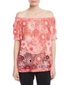 Off-the-shoulder Floral Lace-guipure Top