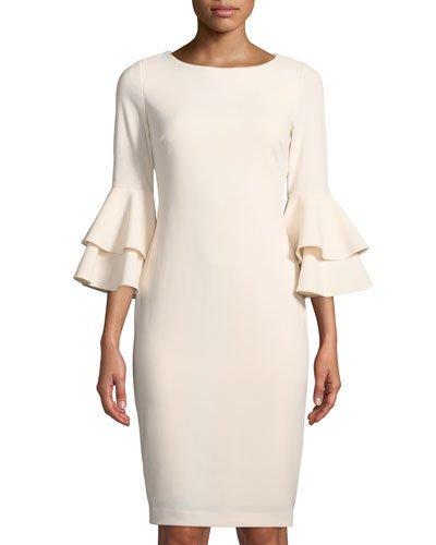 Tiered-sleeve Crepe