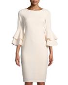 Tiered-sleeve Crepe