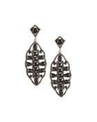 Spinel & Champagne Diamond Marquise Drop Earrings