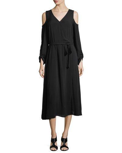 Tie-waist Cold-shoulder