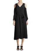 Tie-waist Cold-shoulder