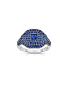 Cubic Zirconia Cocktail Ring, Blue,