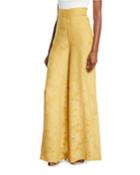 Summer Love Wide-leg Jacquard Pull-on Pants