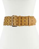 65mm Wide Braided Faux-leather Belt, Tan