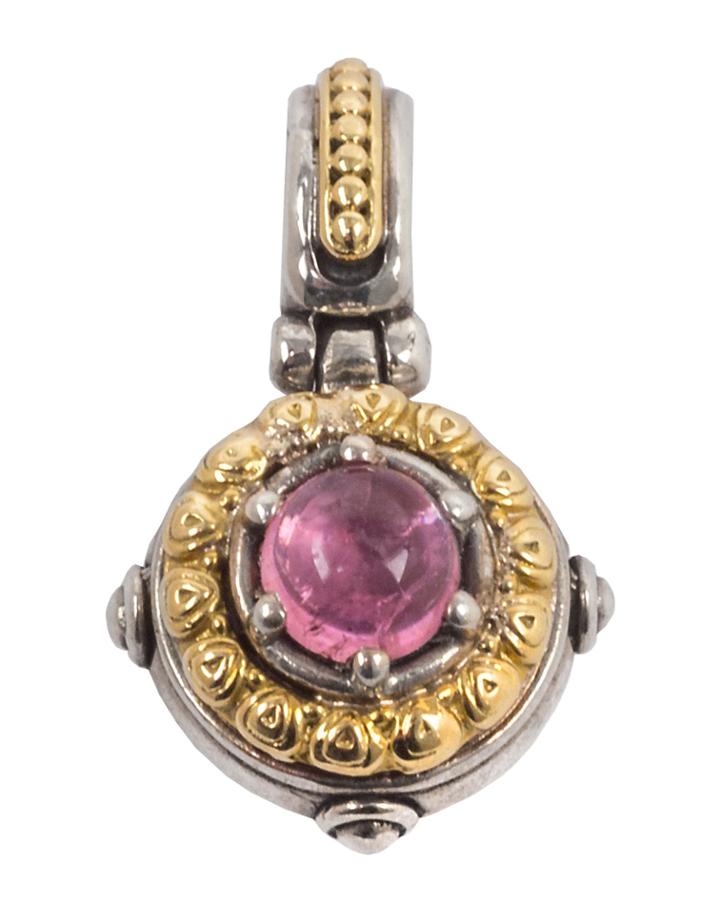Round Pink Tourmaline Pendant