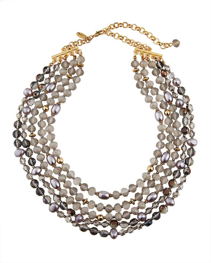 5-strand Synthetic-stone Necklace