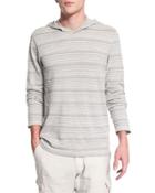 Textured Stripe Long-sleeve Hooded