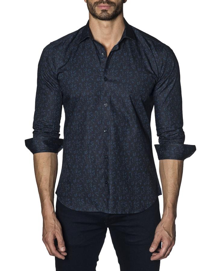 Men's Semi-fitted Squiggle Print