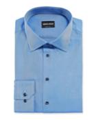 Men's Solid Twill Dress Shirt, Deep Blue