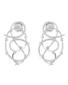 18k Twisted Bezel-set Diamond Earrings