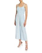Marija Printed Tie-back Sleeveless Wide-leg Crop Jumpsuit