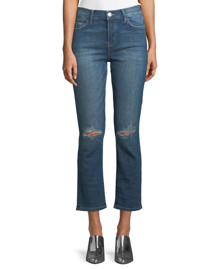 The High Waist Straight-leg Cropped Jeans