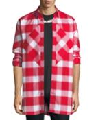 Pieced Blurry Plaid Button-front