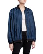 Oversized Zip-front Bomber Jacket