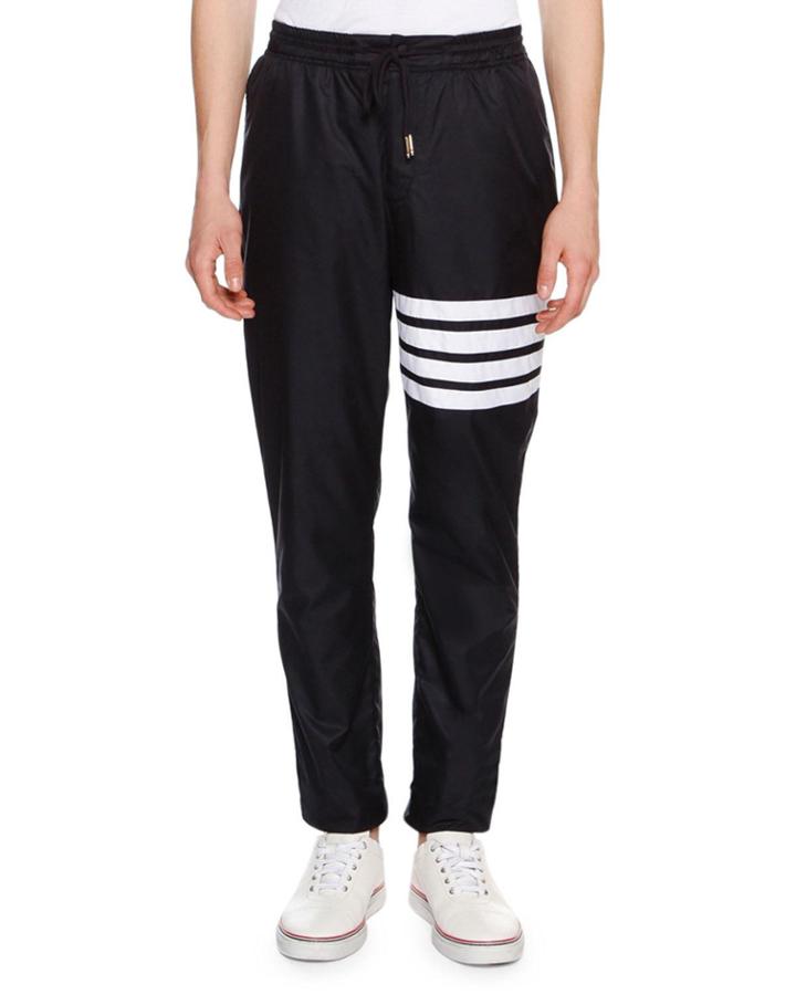 4-bar Striped Track Pants, Navy
