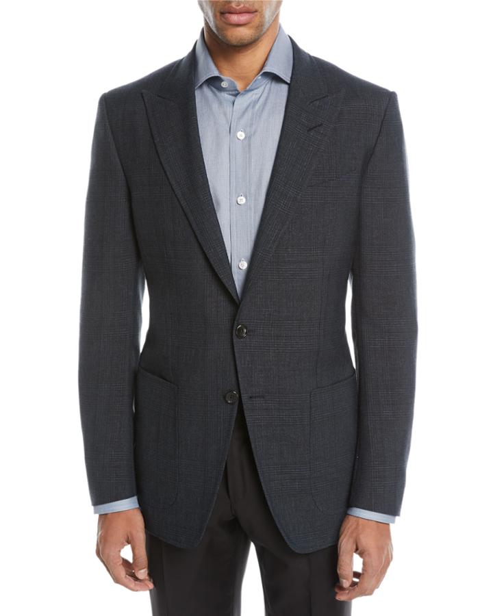 O'connor 1/2-lined Plaid Mohair-linen Blazer