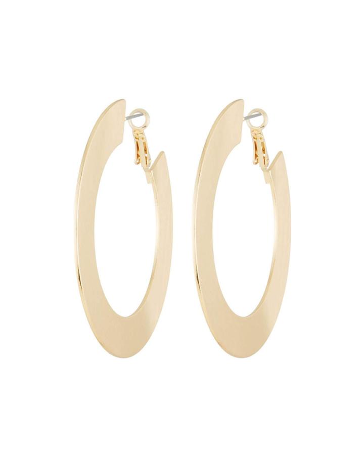 Large Flat Hoop Earrings