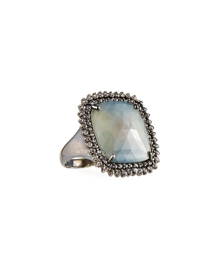 Sapphire & Diamond-trim Ring