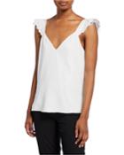 Juliette Silk Tank With Eyelet