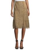 Daphne Laser-cut Leather Skirt,