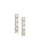 14k Prong-set Diamond Hoop Earrings