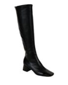 Tall Leather Cap-toe Knee Boots