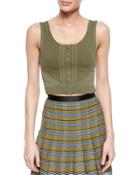 Sleeveless Zip-front Crop Top
