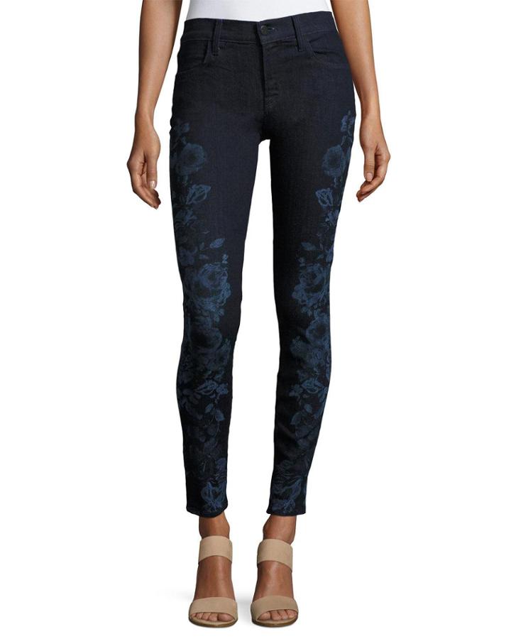 620 Mid-rise Super Skinny Jeans, Blue Pattern