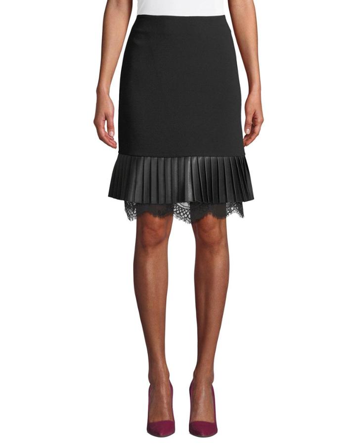 Faux-leather & Lace A-line