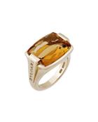 18k Citrine Rectangular Ring,