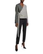 Marquis Glen Check Wrap Top