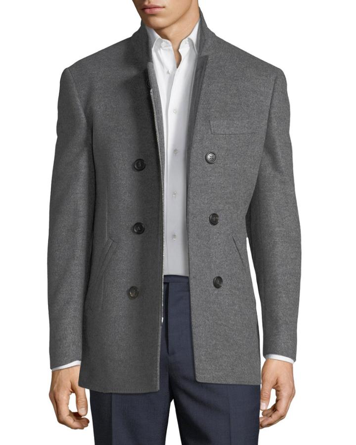 Men's One-and-a-half Breasted Caban Coat