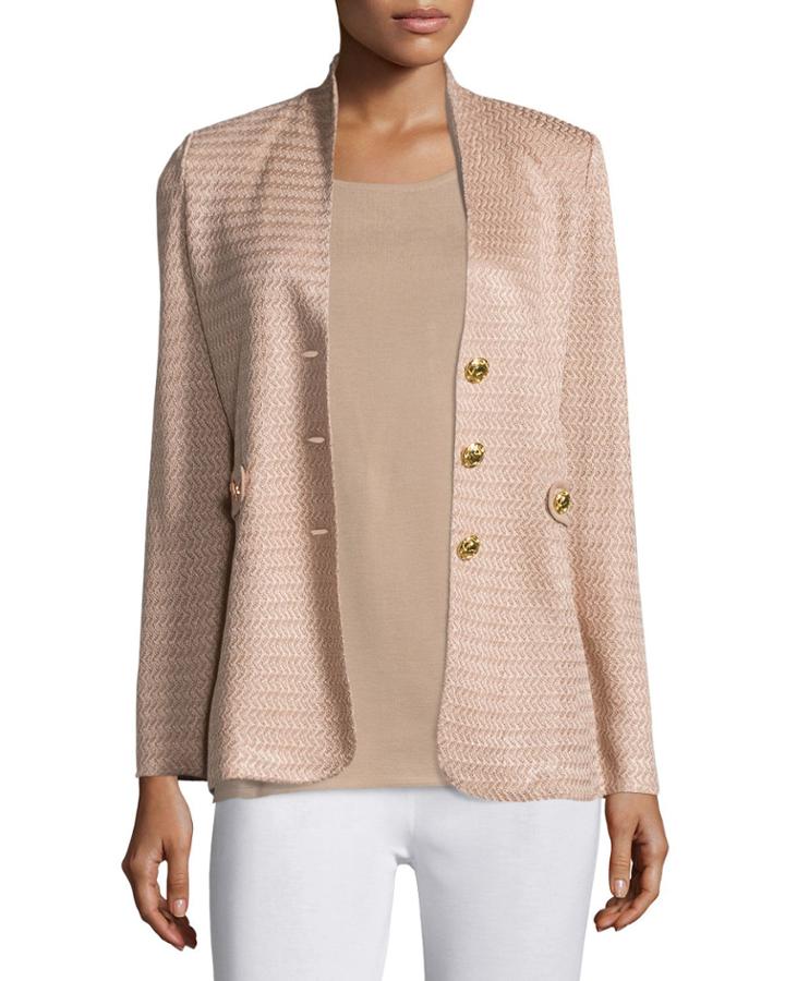 Textured Gold-button Jacket
