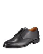 Lace-up Leather Oxford, Black