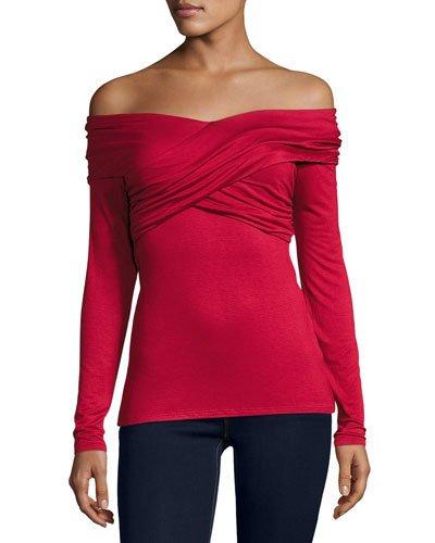 Off-the-shoulder Ruched Jersey Top