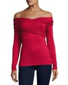 Off-the-shoulder Ruched Jersey Top