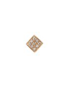 14k Rose Gold Diamond Pave Small Square