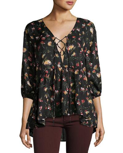 Lace Up Blouse