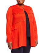 Plus Size Stud Embellished Jacket