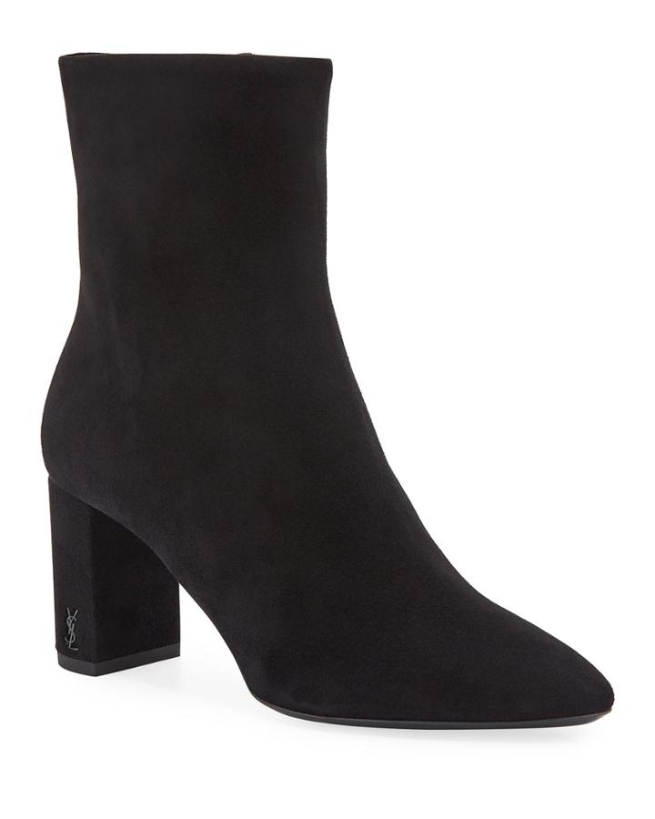 Lou Suede Block-heel Booties