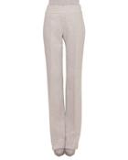 Carla Tweed Wide-leg Pants, Gravel