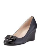 Elsie Leather Wedge Pump, Blazer Blue/black