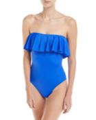 Ruffle-top One-piece Bandeau