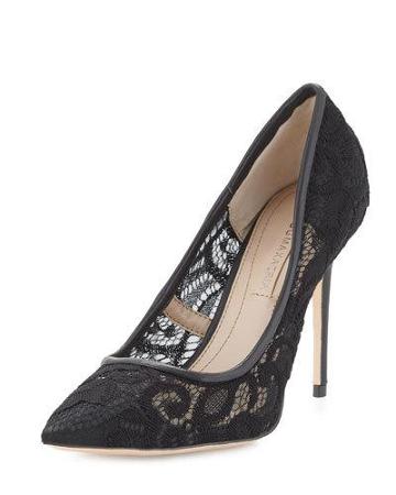 Orien Lace Pointed-toe Pump, Black