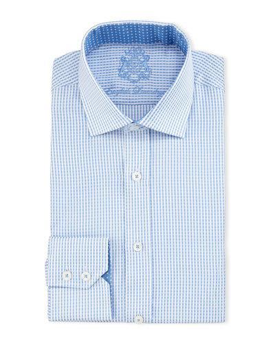 Micro-check Cotton Dress Shirt,