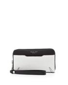 Devon Mobile Zip Wallet, Black/white Crackle