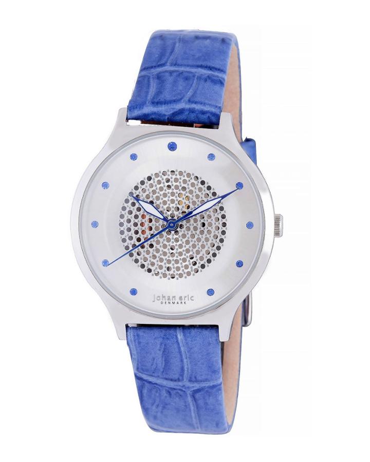 Orstead Quartz Swarovski Crystal Blue Leather