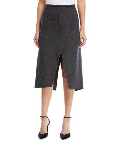 Wool-cashmere Faux-wrap