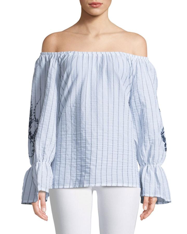 Isabel Off-the-shoulder Embroidered Blouse